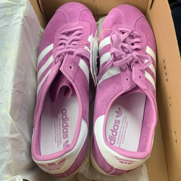 Adidas GAZELLE DECON SHOES Purple / Cloud White / Gold Metallic - Mens 10.5 NEW! - Picture 6 of 9